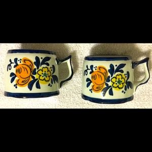 Sango Mug European Floral Motif Made in Japan Retro Decor 70s Era Lot of 2 VTG